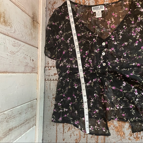 Robbie Bee Silk Button Down Blouse Top Vintage - Picture 9 of 14